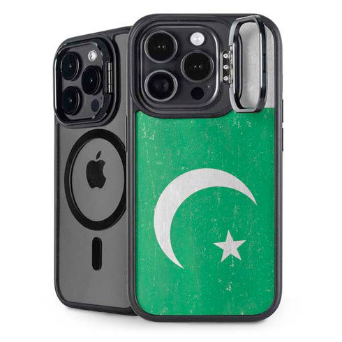 Pakistan Flag Distressed iPhone 16 Pro Kickstand Case